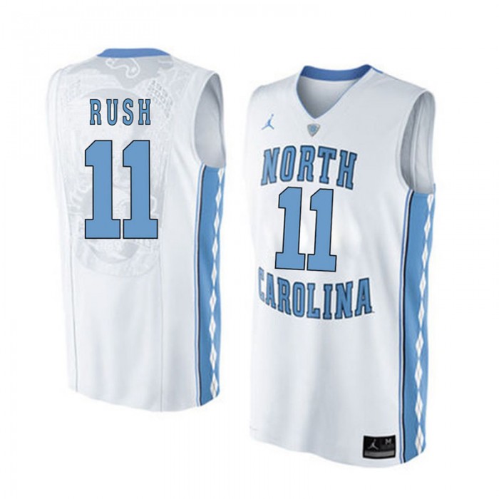 Male North Carolina Tar Heels #11 Shea Rush White College Basketball Jersey