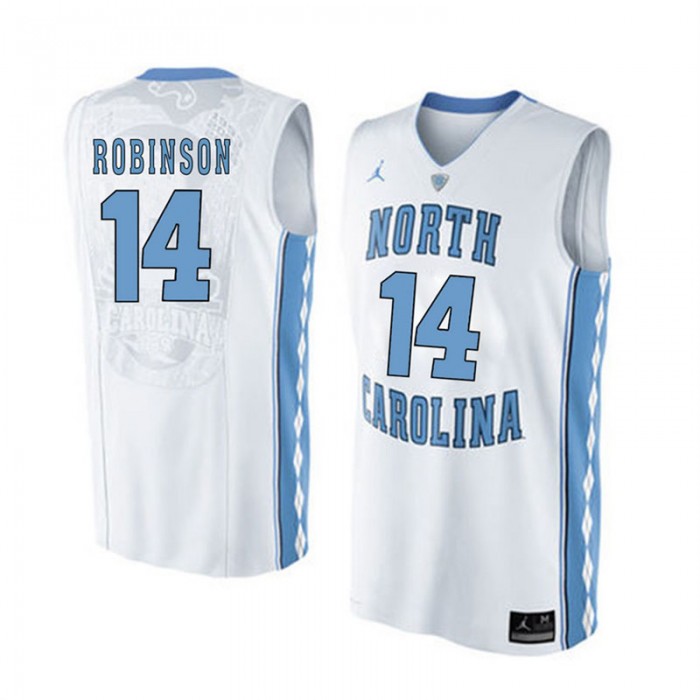 Male North Carolina Tar Heels #14 Brandon Robinson White College Basketball Jersey