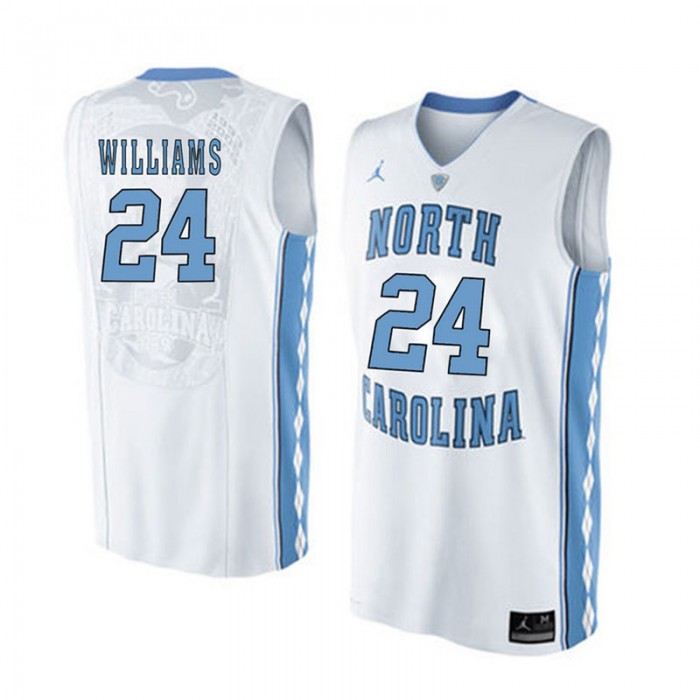 Male North Carolina Tar Heels #24 Kenny Williams White College Basketball Jersey