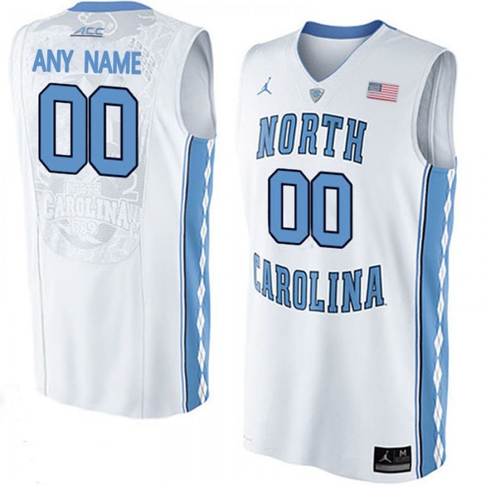 Male North Carolina Tar Heels #00 White College Basketball Team Performance Customized Jersey