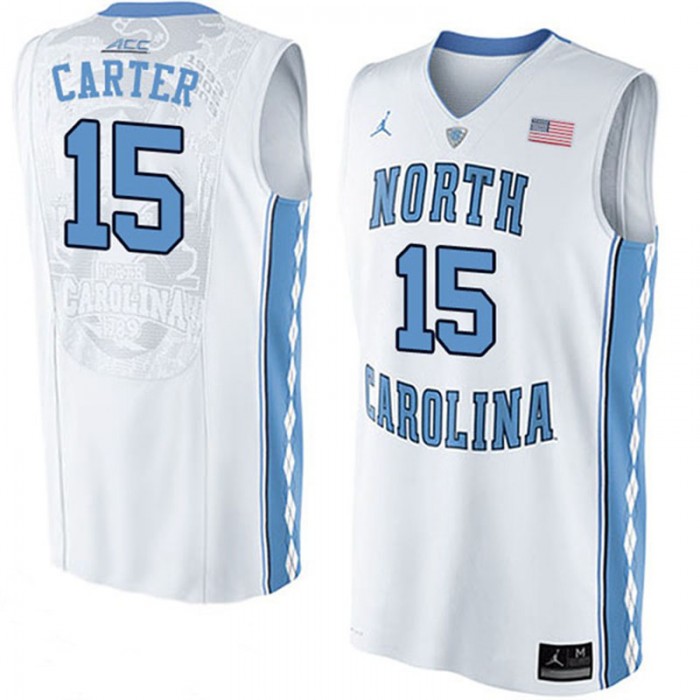 Male Vince Carter North Carolina Tar Heels White NCAA High-School Basketball NBA Player Jersey