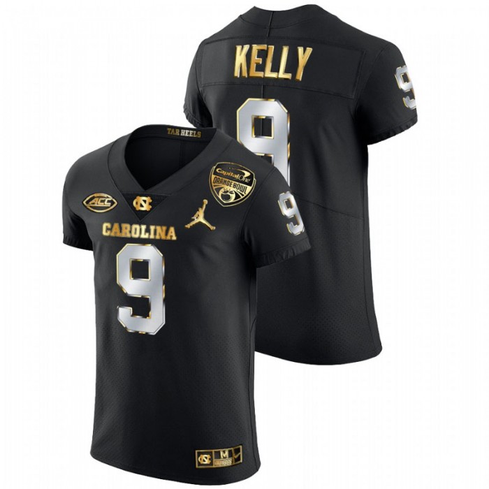 Cam'Ron Kelly North Carolina Tar Heels 2021 Orange Bowl Black Golden Edition Jersey