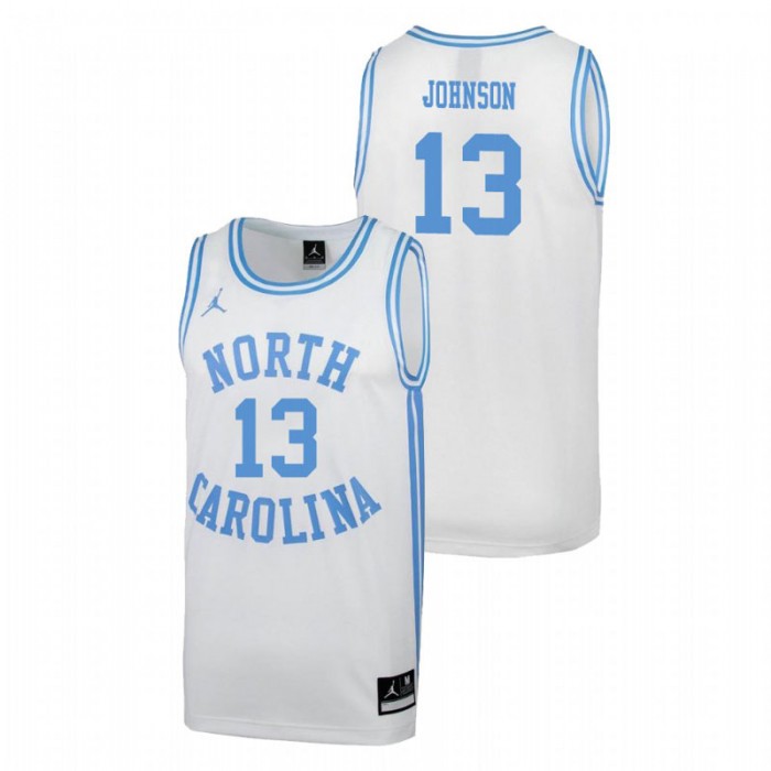 North Carolina Tar Heels College Basketball White Cameron Johnson March Madness Jersey For Men