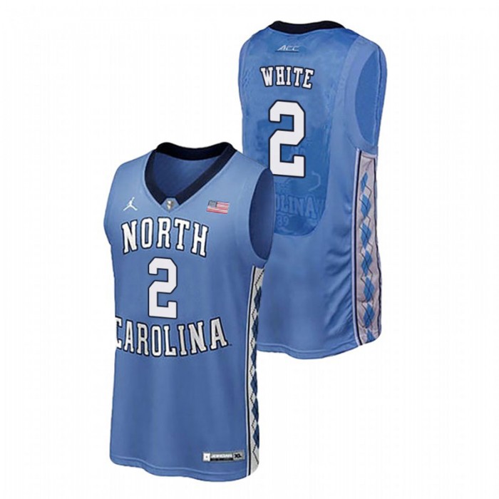 North Carolina Tar Heels College Basketball Royal Coby White Authentic Performace Jersey For Men