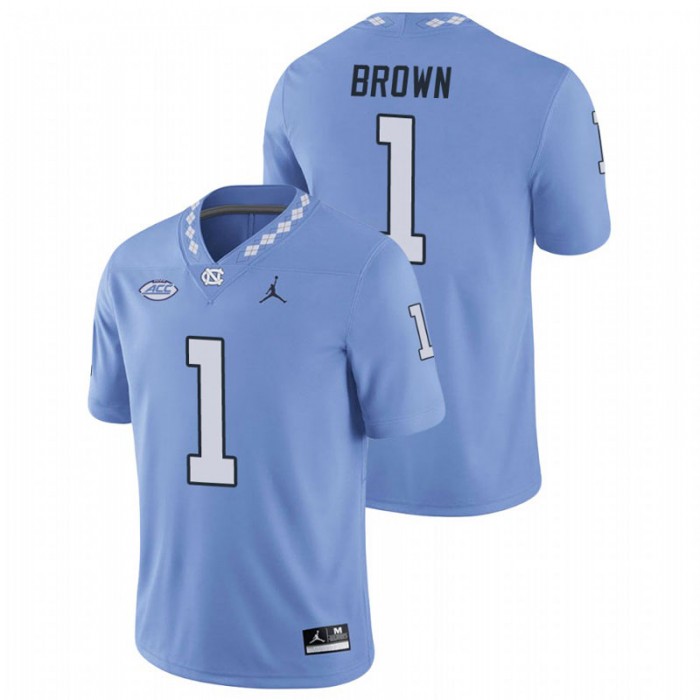 North Carolina Tar Heels Khafre Brown Replica Football Game Jersey For Men Carolina Blue