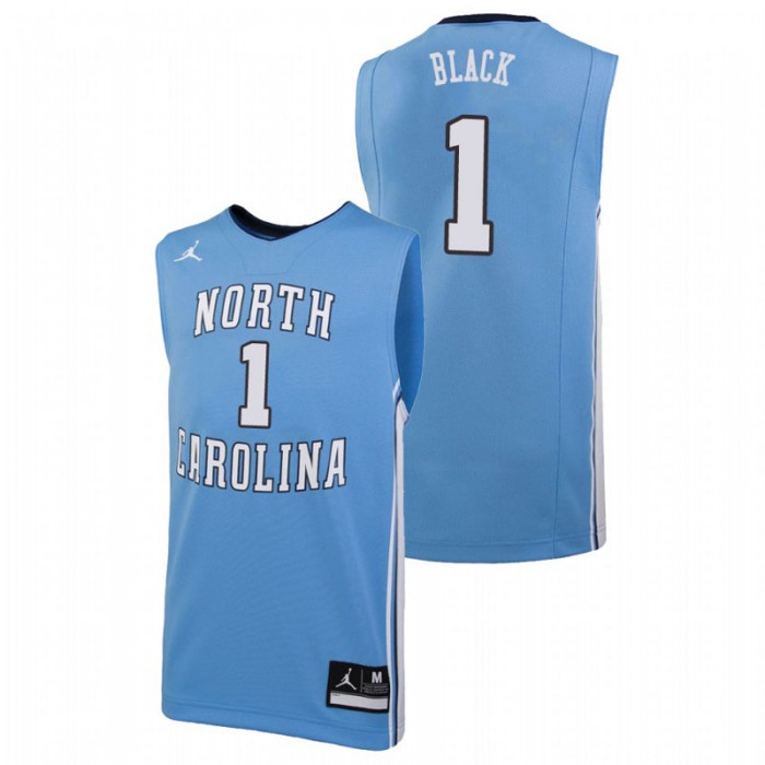 North Carolina Tar Heels College Basketball Carolina Blue Leaky Black Replica Jersey For Men
