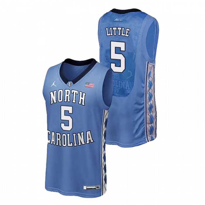 North Carolina Tar Heels College Basketball Royal Nassir Little Authentic Performace Jersey For Men