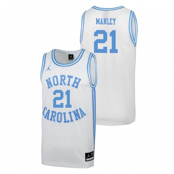 North Carolina Tar Heels College Basketball White Sterling Manley March Madness Jersey For Men