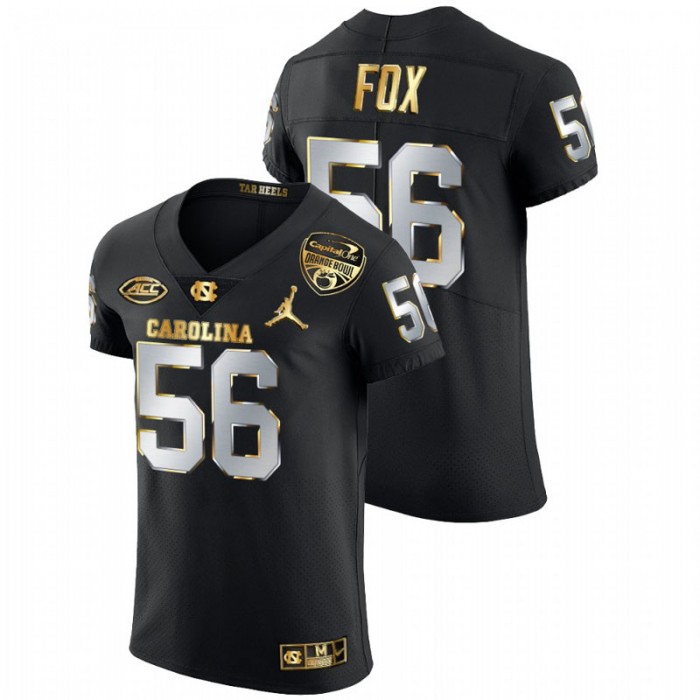 Tomari Fox North Carolina Tar Heels 2021 Orange Bowl Black Golden Edition Jersey