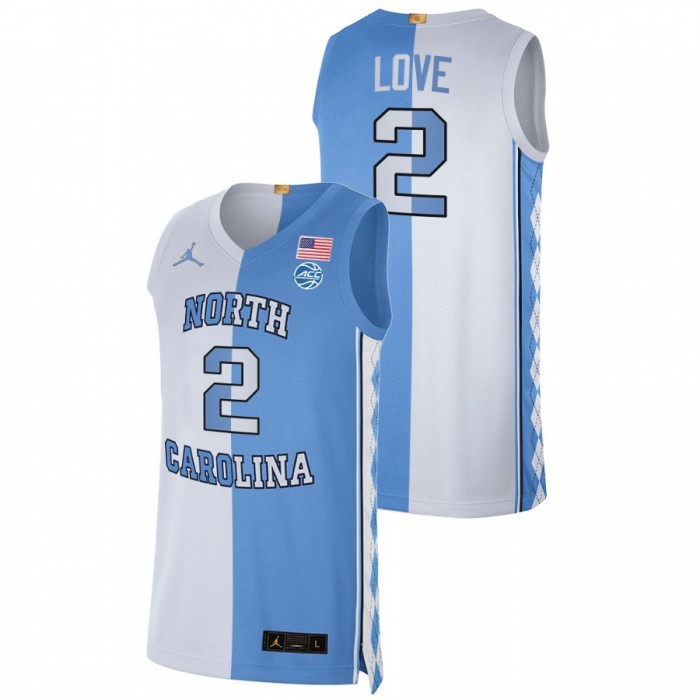 North Carolina Tar Heels Split Edition Caleb Love Special Jersey Blue White Men