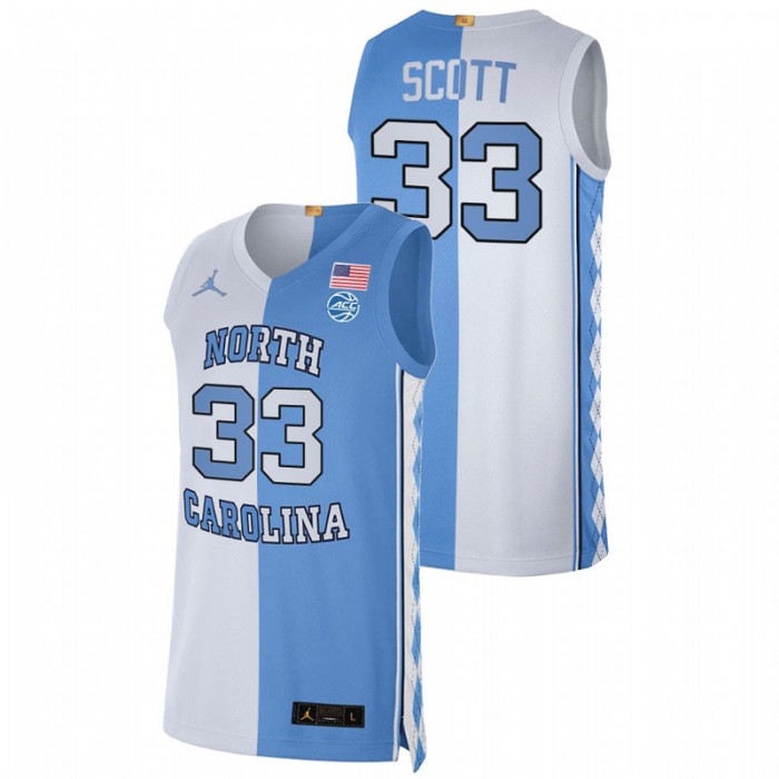 North Carolina Tar Heels Split Edition Charlie Scott Special Jersey Blue White Men