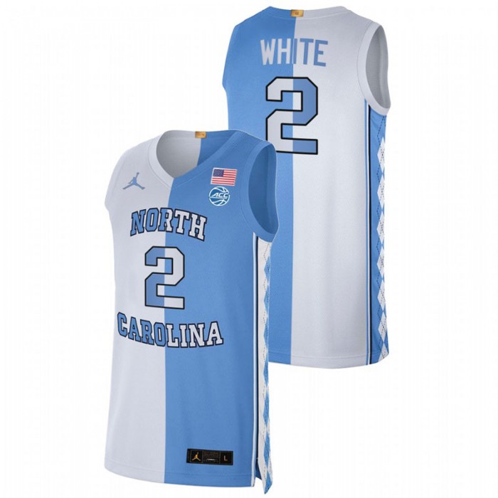 North Carolina Tar Heels Split Edition Coby White Special Jersey Blue White Men