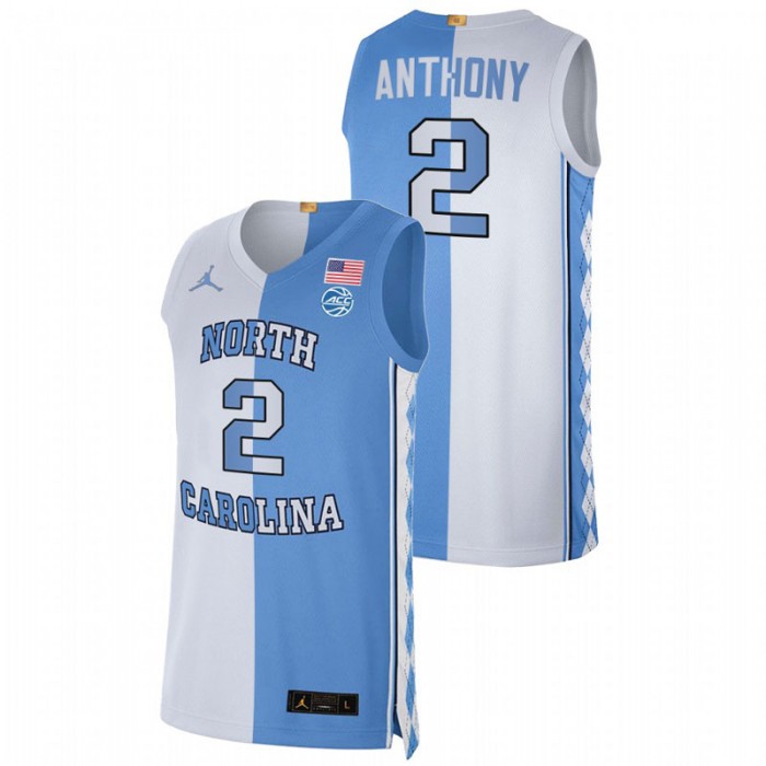 North Carolina Tar Heels Split Edition Cole Anthony Special Jersey Blue White Men