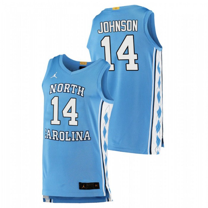 North Carolina Tar Heels Authentic Puff Johnson College Basketball Jersey Blue Men