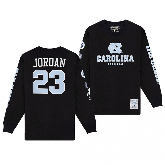 UNC Carolina Michael Jordan NCAA Basketball T-Shirt Fadad Black