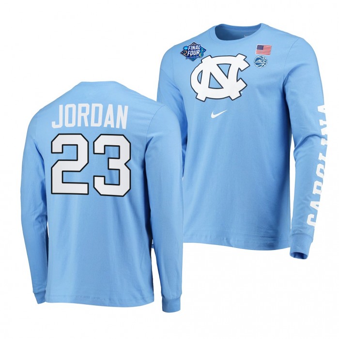 2022 March Madness Final Four North Carolina Tar Heels Michael Jordan Long Sleeve T-Shirt-Blue