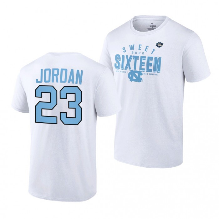 North Carolina Tar Heels Michael Jordan 2022 NCAA March Madness 23 White Sweet 16 T-Shirt