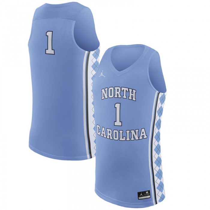 North Carolina Tar Heels #1 Light Blue Basketball For Men Jersey