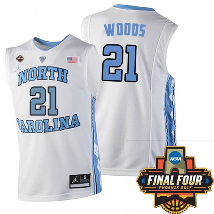 North Carolina Tar Heels #21 Seventh Woods White NCAA 2017 Basketball National Champions Jersey