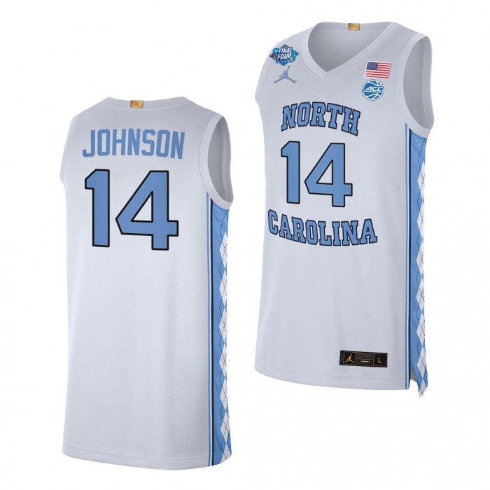 Puff Johnson #14 North Carolina Tar Heels 2022 March Madness Final Four Basketball Jersey White