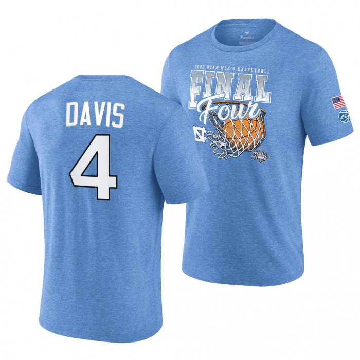 R.J. Davis North Carolina Tar Heels 2022 March Madness Final Four Banners T-Shirt Blue #4