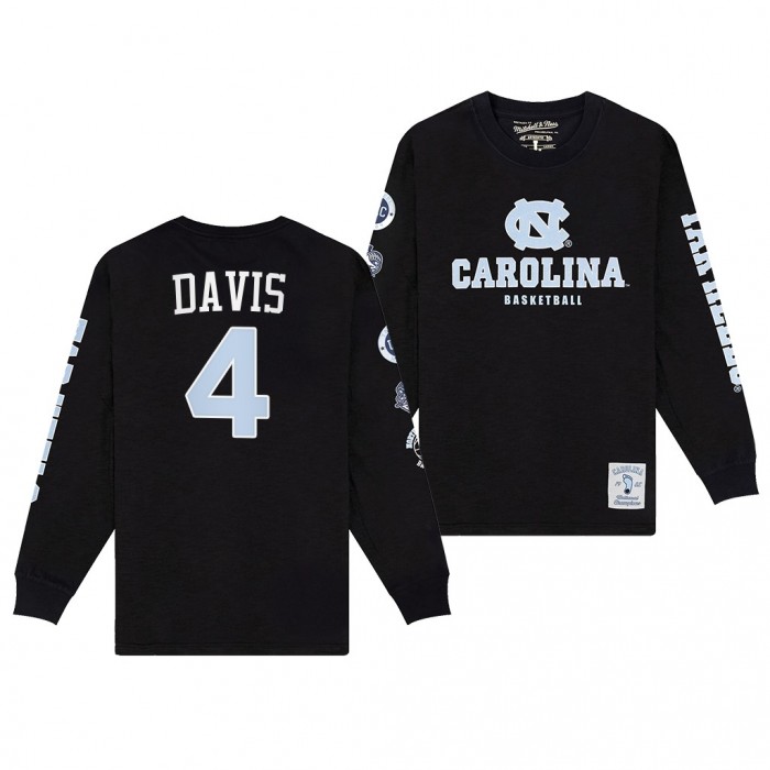 UNC Carolina R.J. Davis NCAA Basketball T-Shirt Fadad Black