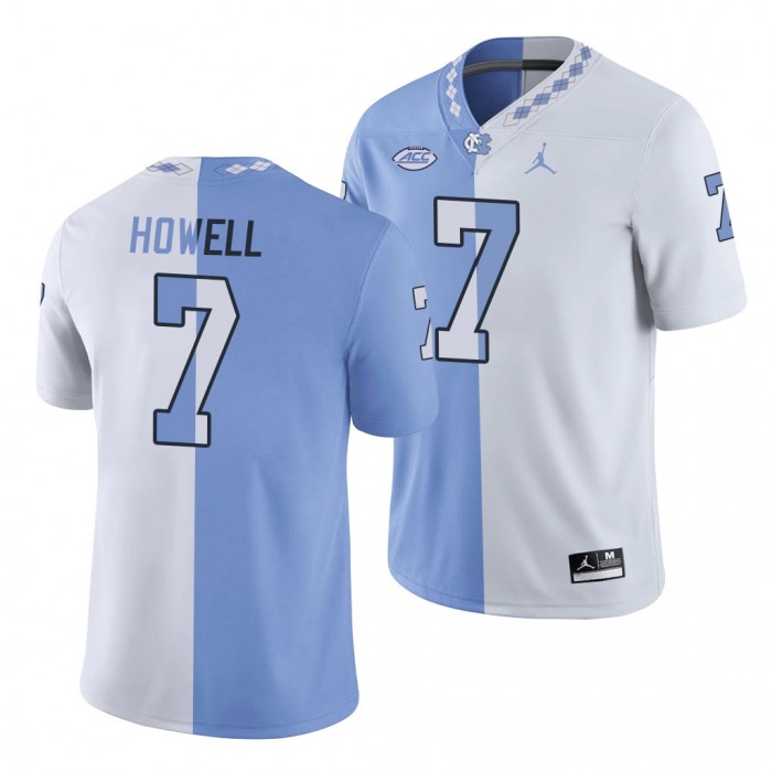 North Carolina Tar Heels Sam Howell Split Edition Jersey-White Blue