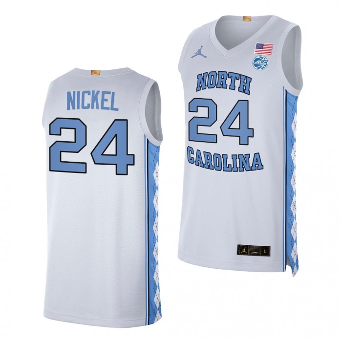 Tyler Nickel #24 North Carolina Tar Heels College Basketball Jersey 2022 White