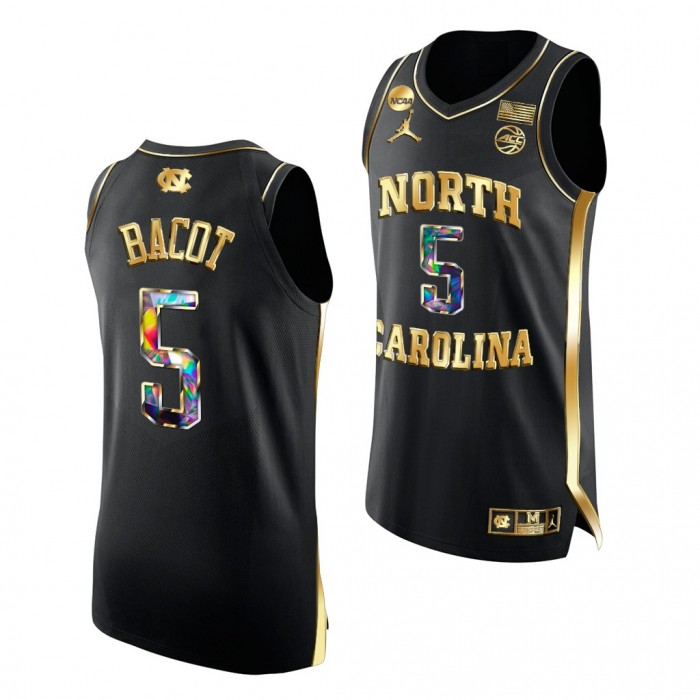 Armando Bacot North Carolina Tar Heels 2022 NCAA March Madness Black Golden Diamond Edition Jersey #5
