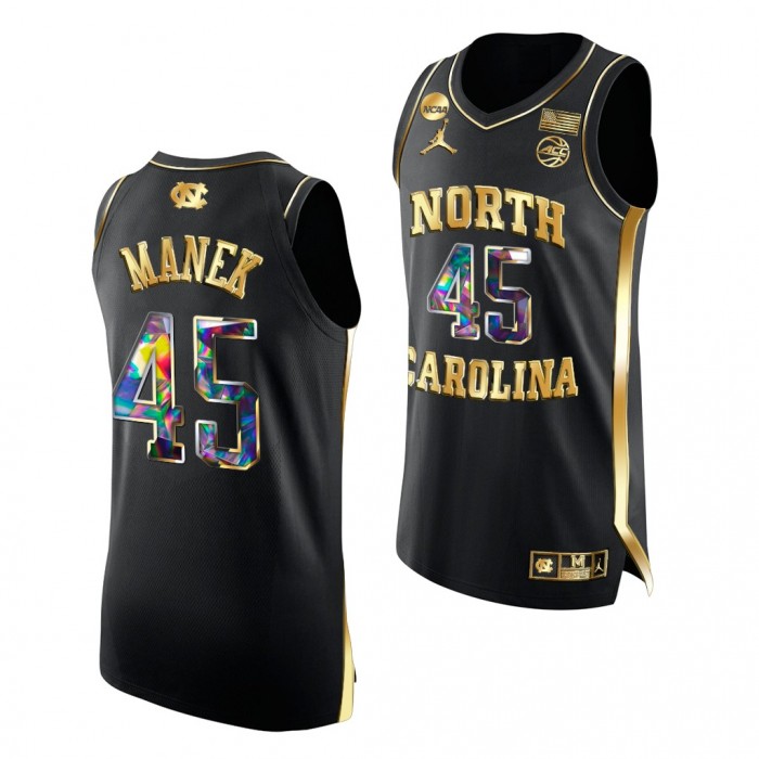 UNC Basketball 2022 NCAA March Madness Brady Manek Jersey Black Golden Diamond Edition
