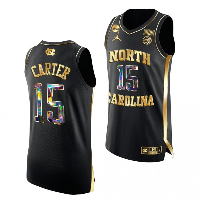 Vince Carter North Carolina Tar Heels Golden Diamond Edition Black Alumni Jersey #15