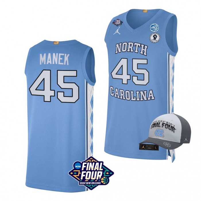 Brady Manek 2022 March Madness Final Four UNC Carolina Basketball Blue Free Hat Jersey