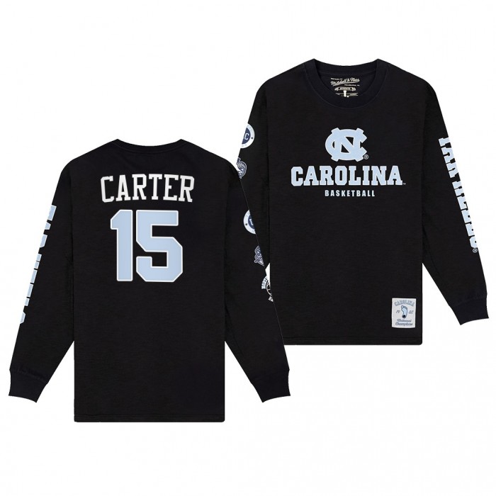 UNC Carolina Vince Carter NCAA Basketball T-Shirt Fadad Black