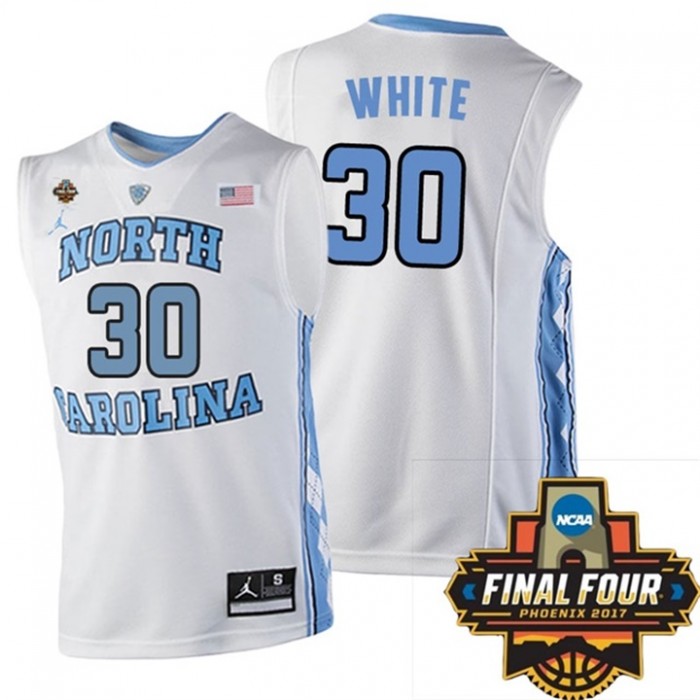 Youth North Carolina Tar Heels #30 Stilman White White NCAA 2017 Basketball National Champions Jersey