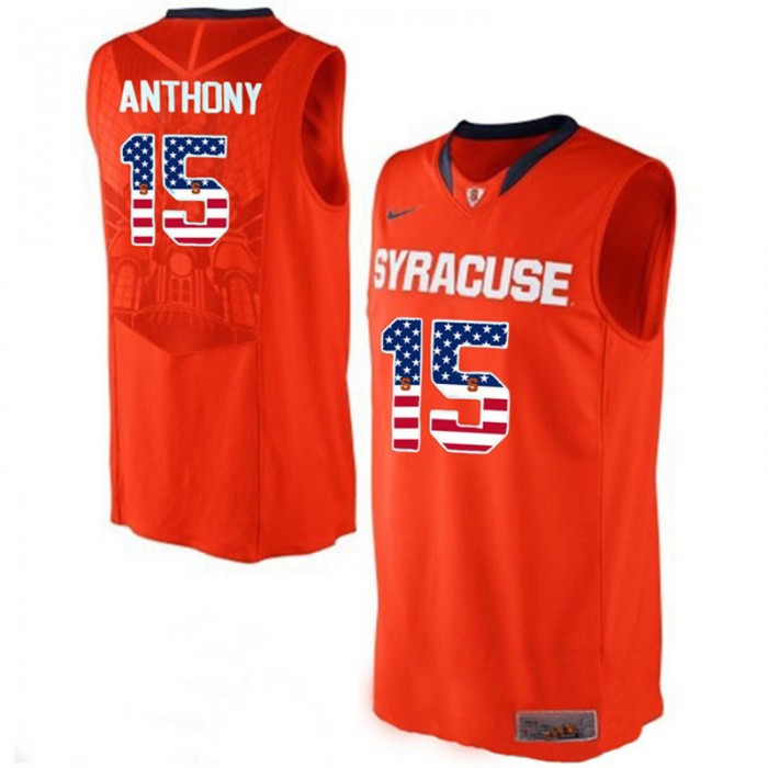 Male Syracuse Orange Camerlo Anthony Orange National Flag Basketball Jersey