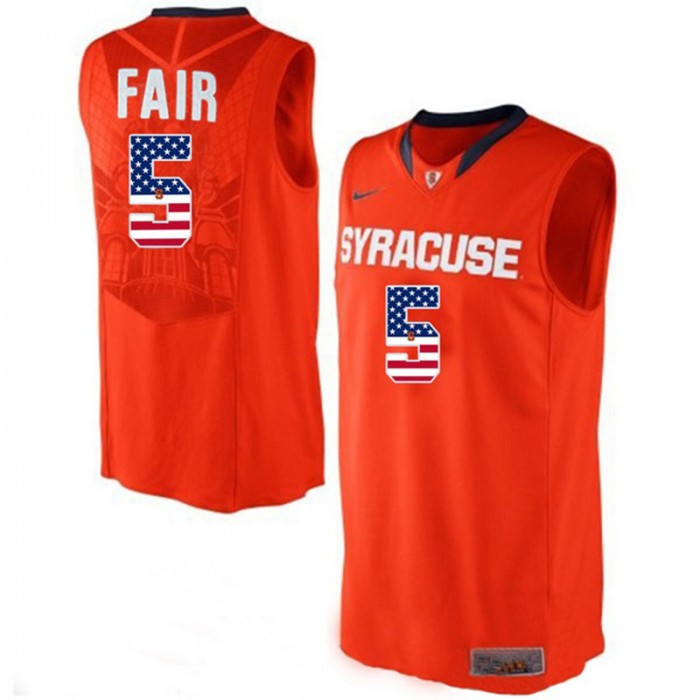 Male Syracuse Orange C.J Fair Orange National Flag Basketball Jersey