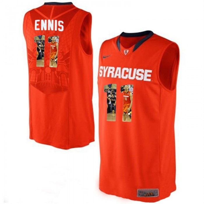 Male Syracuse Orange Tyler Ennis Orange NCAA Basketball Jersey With Player Pictorial