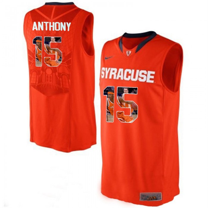 Male Syracuse Orange Camerlo Anthony Orange NCAA Basketball Jersey With Player Pictorial