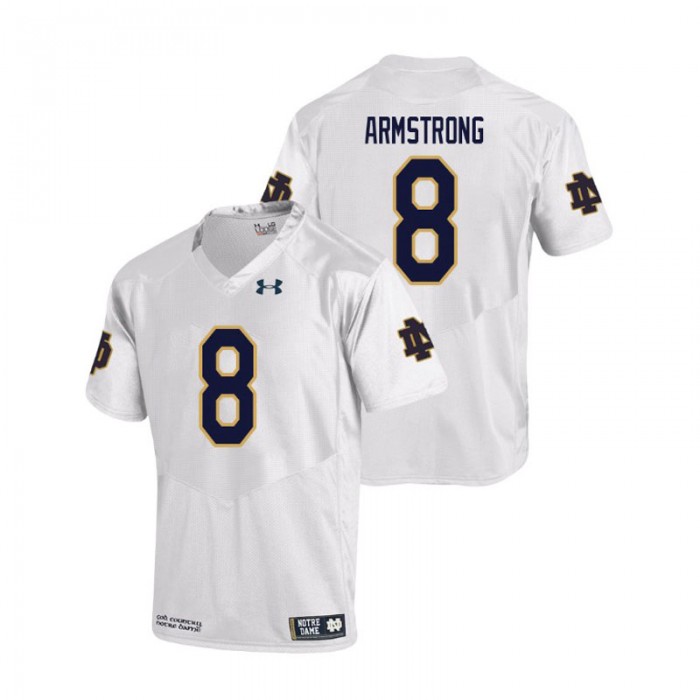 Jafar Armstrong For Men Notre Dame Fighting Irish White College Football Replica Jersey