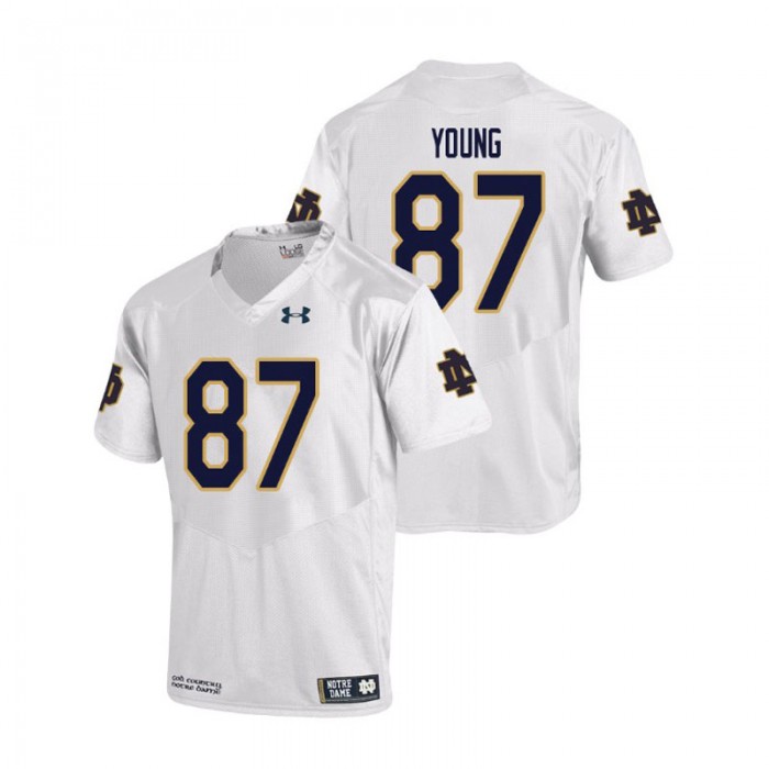 Michael Young For Men Notre Dame Fighting Irish White College Football Replica Jersey