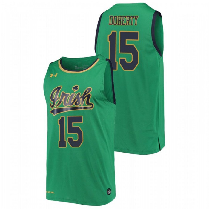 Notre Dame Fighting Irish Chris Doherty Jersey College Basketball Kelly Green Replica For Men