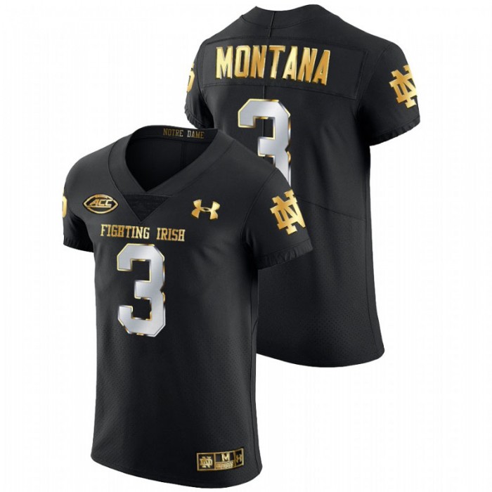 Joe Montana Notre Dame Fighting Irish Golden Edition Black Authentic Jersey