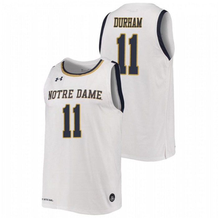Notre Dame Fighting Irish Juwan Durham Jersey College Basketball White Replica For Men