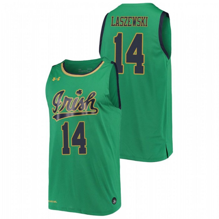 Notre Dame Fighting Irish Nate Laszewski Jersey College Basketball Kelly Green Replica For Men