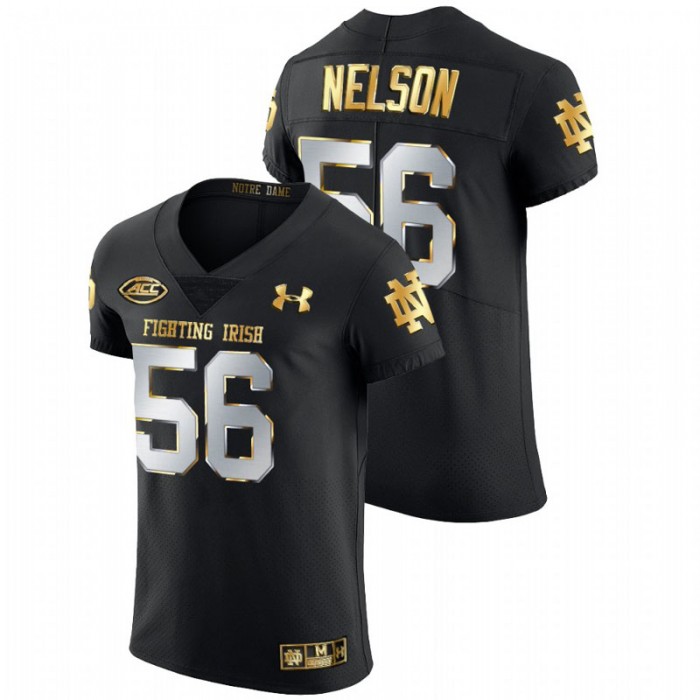 Quenton Nelson Notre Dame Fighting Irish Golden Edition Black Authentic Jersey