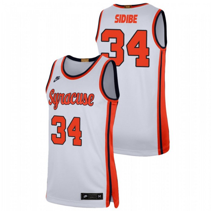 Syracuse Orange Bourama Sidibe Jersey College Baketball White Retro Limited For Men
