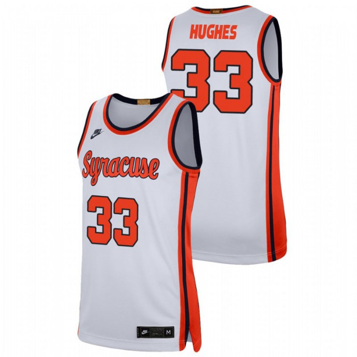 Syracuse Orange Elijah Hughes Jersey College Baketball White Retro Limited For Men