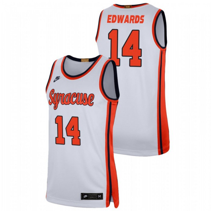 Syracuse Orange Jesse Edwards College Basketball Swingman Player Jersey White For Men