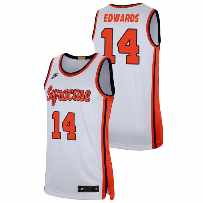 Syracuse Orange Jesse Edwards Jersey College Baketball White Retro Limited For Men