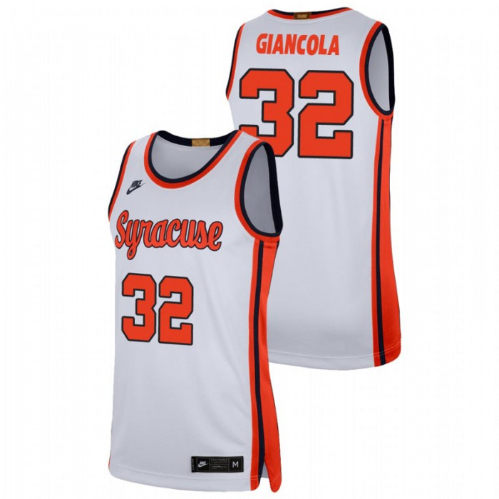 Syracuse Orange Nick Giancola Jersey College Baketball White Retro Limited For Men